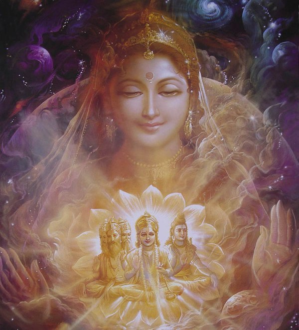 Божественная Мать. В традиции Шакта Она постигается как Изначальная Богиня, Изначальная Сила (адья-шакти)