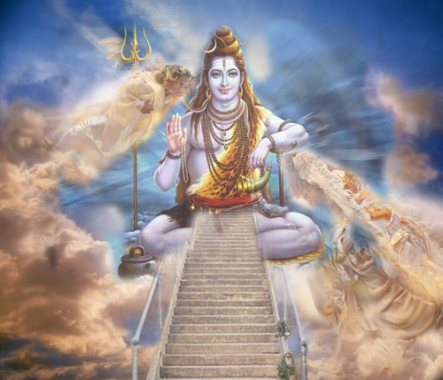 видение Шивы, стоящего над Линга, который символически рассматривается как лестница в небо